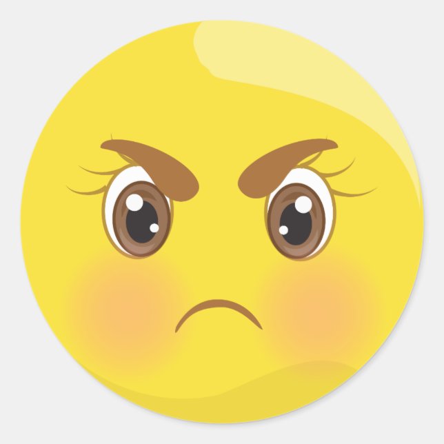 Mad & Angry Emoji Face Stickers (Vorderseite)