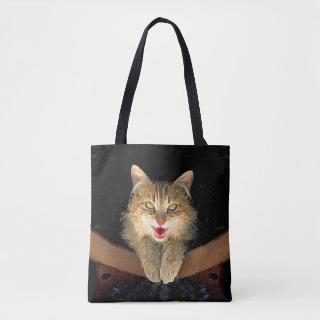 Mad Cat Painting - Niedliche Original Cat Art (Vorderseite)