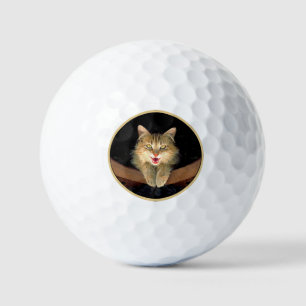 Mad Cat Painting - Niedliche Original Cat Art Golfball