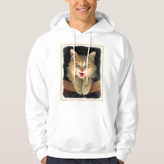Mad Cat Painting - Niedliche Original Cat Art Hoodie (Vorderseite)