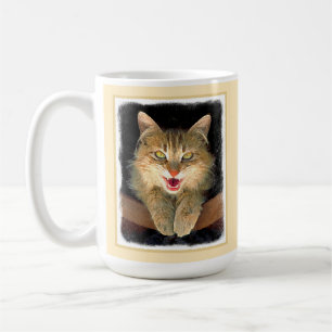 Mad Cat Painting - Niedliche Original Cat Art Kaffeetasse