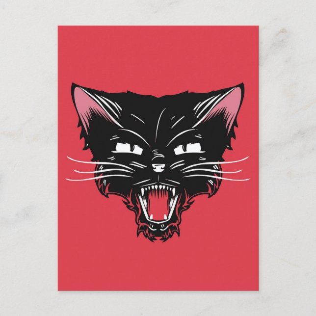 Mad Cat Postcard Postkarte (Vorderseite)