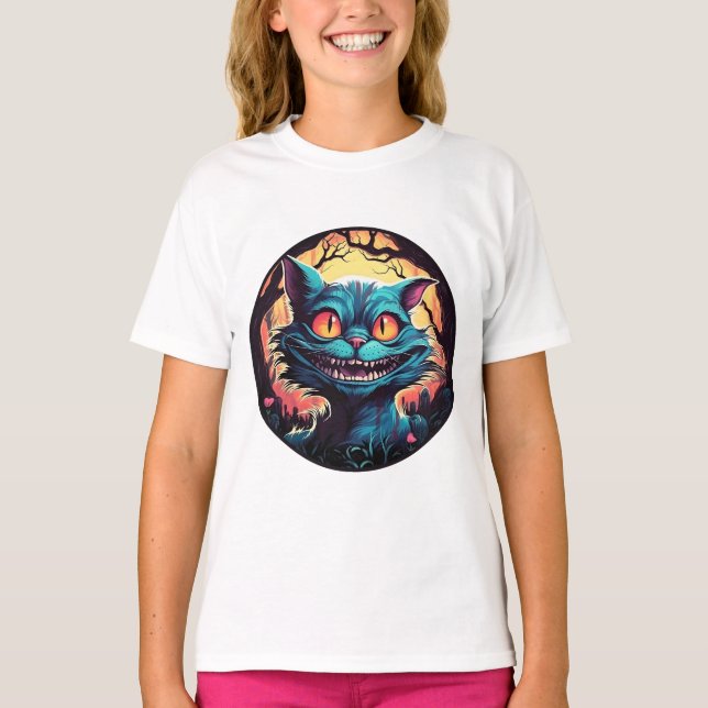 Mad Cheshire Cat Alice im Wunderland T-Shirt (Vorderseite)