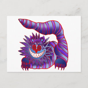 Mad Cheshire Cat Fire Postkarte
