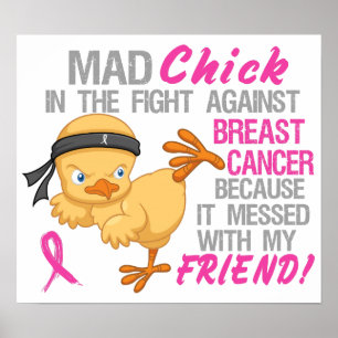 Mad Chick mit Freund 3 Brustkrebs Poster