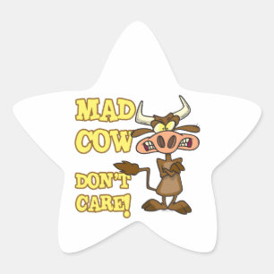 MAD COW DONT CARE FUNNY TIERE SPASS Stern-Aufkleber