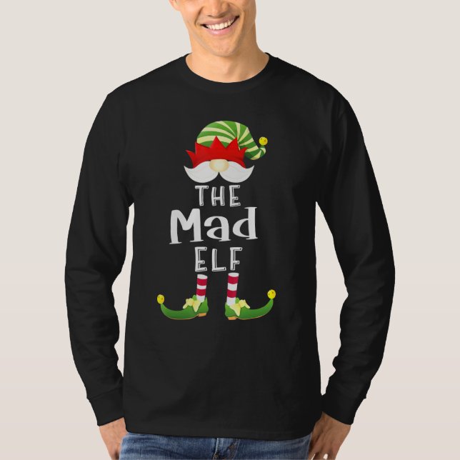Mad Elf Group Christmas Pajama Party T-Shirt (Vorderseite)