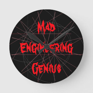Mad Engineering Genius Geeky Geek Nerd Gifts Runde Wanduhr
