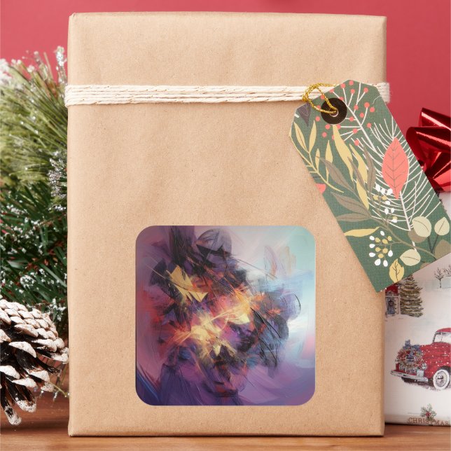 Mad extravagant quadratischer aufkleber (Feiertag)