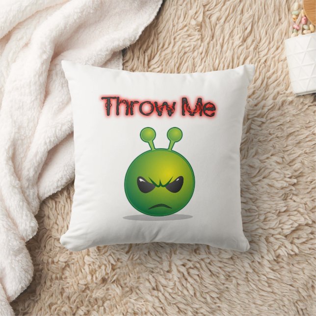 Mad Green Alien Through Me Pillow Kissen (Decke)
