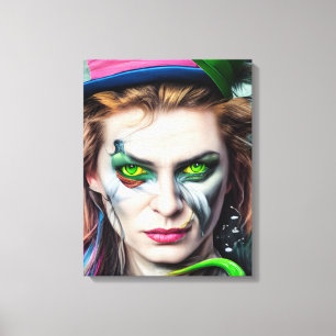 Mad Hatter AI generierte Kunst-Leinwand-Druck Leinwanddruck
