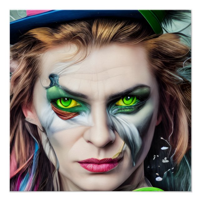 Mad Hatter AI generierte Kunst Poster (Vorderseite)