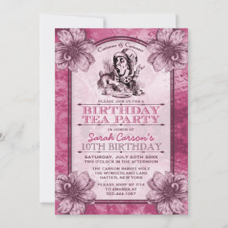 Mad Hatter Birthday Tea Party Einladungen