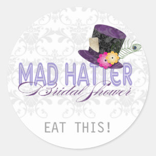 Mad Hatter Brautparty Danke Stickers