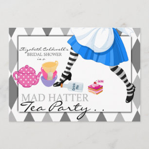 Mad Hatter Brautparty Tee Party Einladung