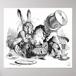 Mad Hatter, Dormouse und März Hare Poster