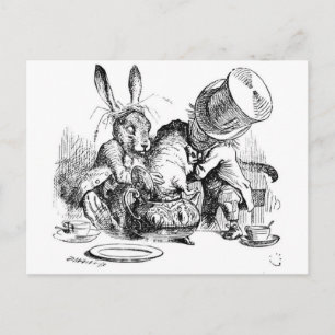 Mad Hatter, Dormouse und März Hare Postkarte