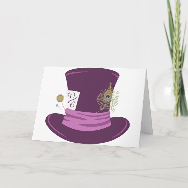 Mad Hatter Hat Karte (Vorderseite)