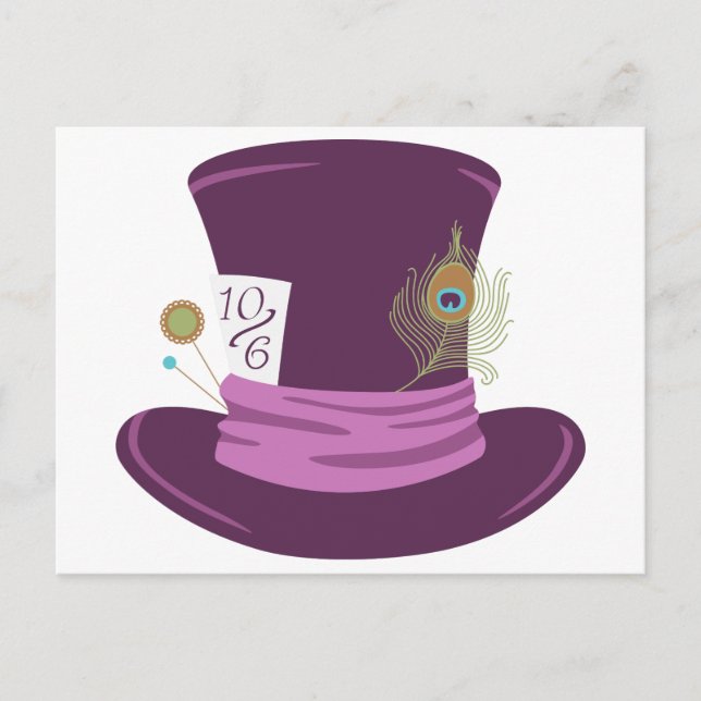 Mad Hatter Hat Postkarte (Vorderseite)