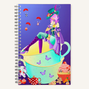 Mad Hatter im Teacup Wonderland Notizbuch