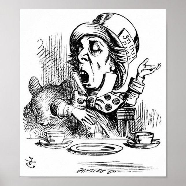 Mad Hatter mit Dormouse Poster (Vorne)