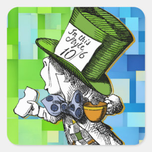 Mad Hatter Quadratischer Aufkleber