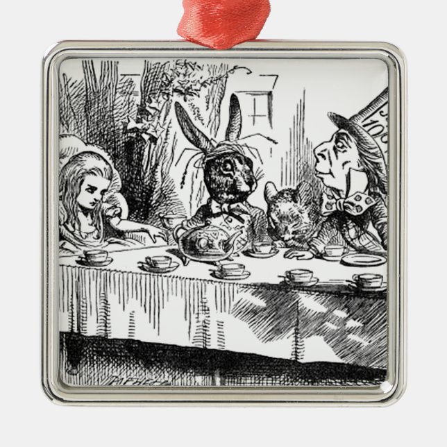 Mad Hatter Silbernes Ornament (Vorne)