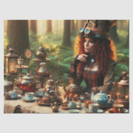 Mad Hatter Steampunk Vintage Viktorianische Lady Seidenpapier