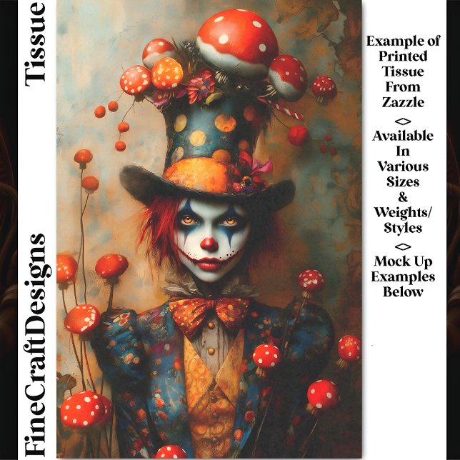 Mad Hatter Style Circus Character DW4A Decoupage Seidenpapier (Von Creator hochgeladen)