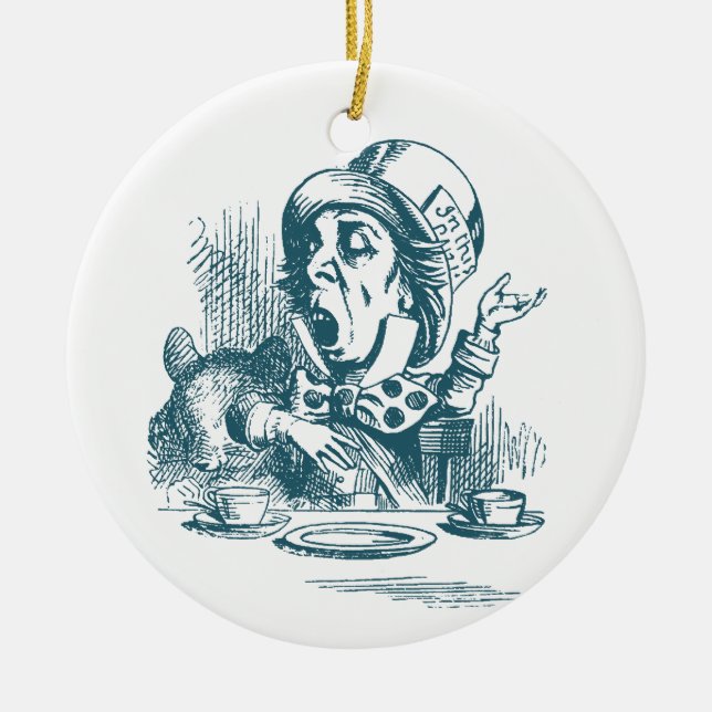 Mad Hatter Tea Party Keramik Ornament (Vorne)