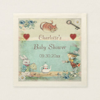 Mad Hatter Tea Party Kinderdusche Personalisiert Serviette