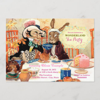 Mad Hatter Tee Alice im Wunderland Geburtstagspart Einladung