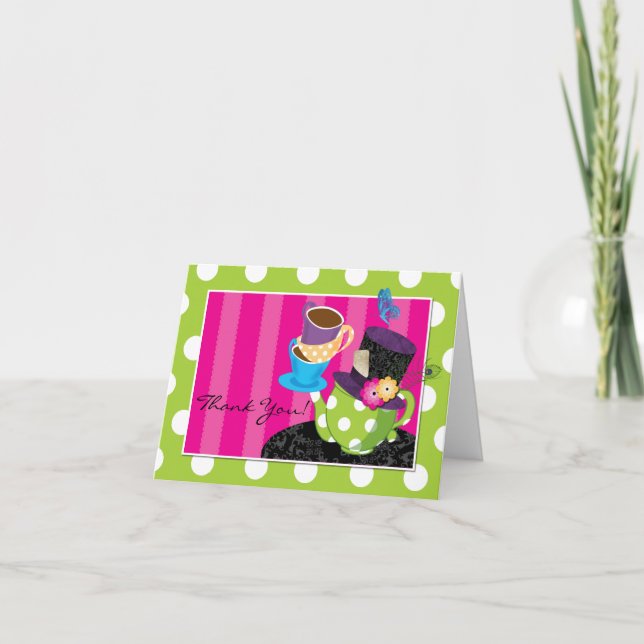 Mad Hatter Tee Party Danke Karte (Vorderseite)