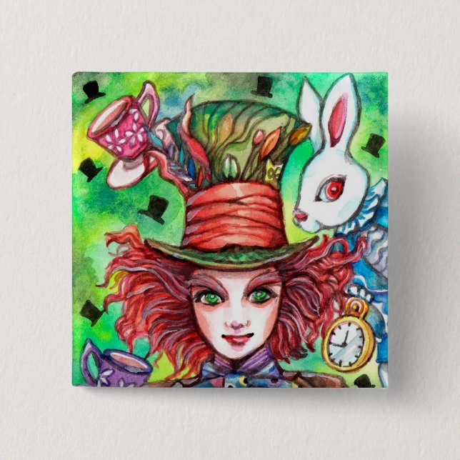 Mad Hatter und Rabbit Button (Vorderseite)