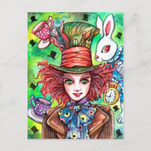 Mad Hatter und Rabbit Postkarte