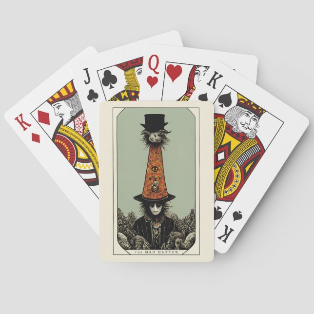 Mad Hatter Vintag Whimsical Tarot Inspiriert Spielkarten (Rückseite)