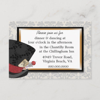 Mad Hatter Wedding Reception Card Einladung