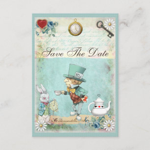Mad Hatter Wonderland Babydusche Save the Date