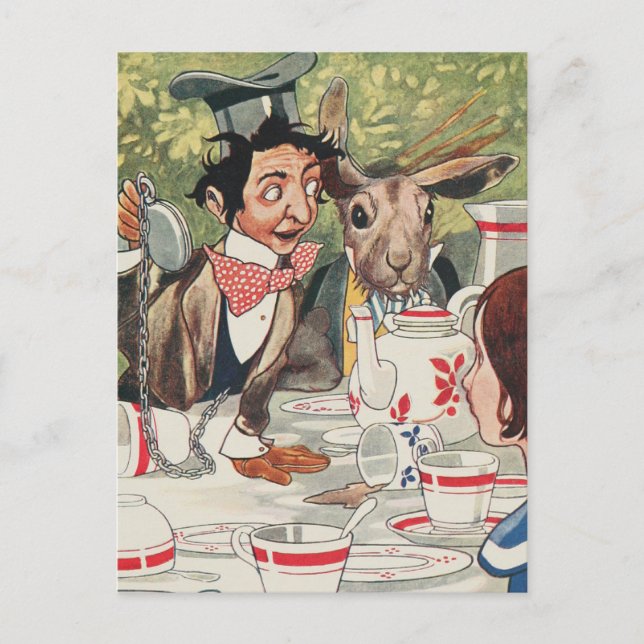Mad Hatters Tea Party Postkarte (Vorderseite)