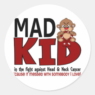 Mad Kid Head and Neck Cancer Runder Aufkleber
