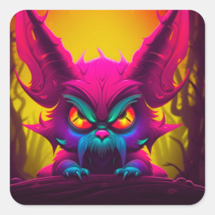 Mad-Kreatur Quadratischer Aufkleber