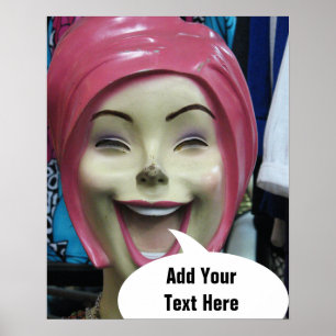 Mad Laughing Mannequin ~ Uncanny Valley Girl Poster