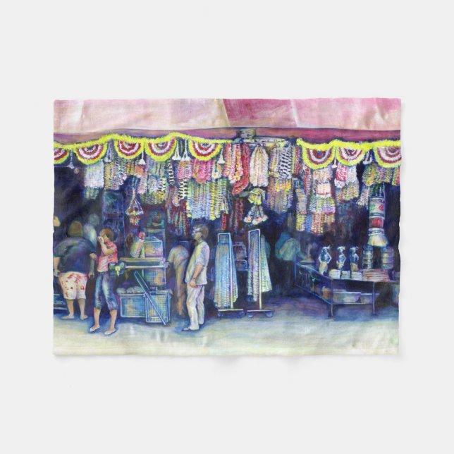 Mad Man on Market and Main, Singapur Fleecedecke (Vorderseite (Horizontal))