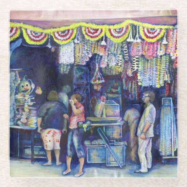 Mad Man on Market and Main, Singapur Glasuntersetzer (Vorderseite)