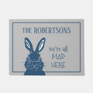 Mad März Hare Rabbit Blue Graue Funny Custom Fußmatte