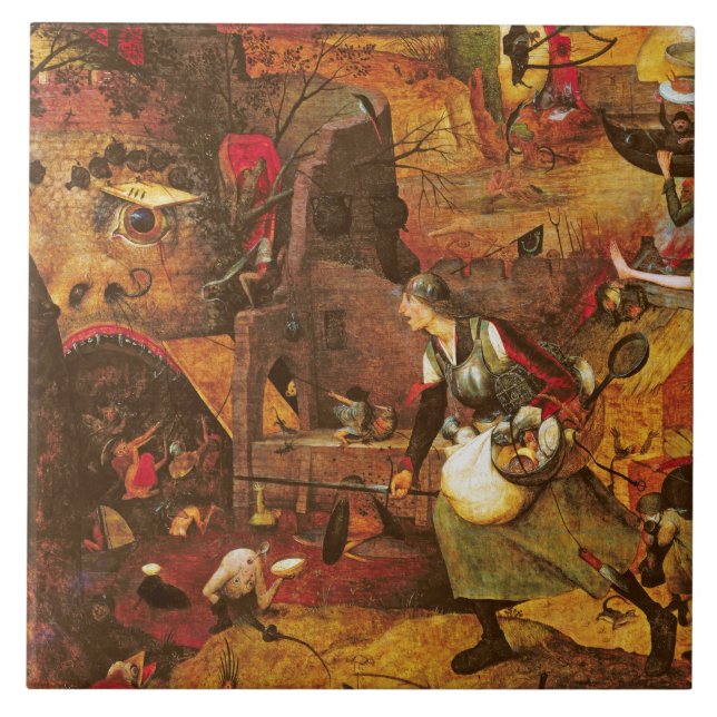 Mad Meg (Dull Gret), Pieter Bruegel Fliese (Vorderseite)