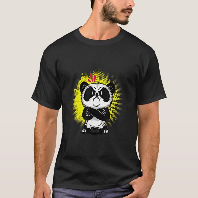 Mad Panda Angry Bear Cool Panda Kinder Kinder Männ T-Shirt (Vorderseite)