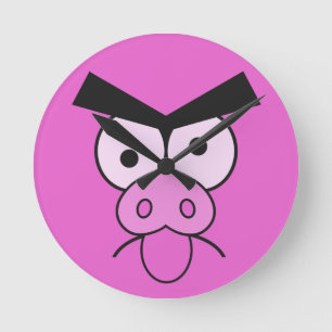 Mad Pig wall clock Runde Wanduhr