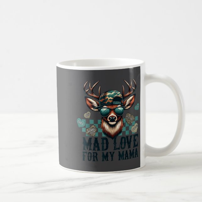Mad Retro Love For My Mama Camo Deer Hunting Valen Kaffeetasse (Rechts)