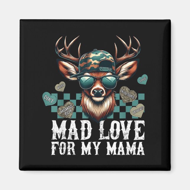 Mad Retro Love For My Mama Camo Deer Hunting Valen Magnet (Vorne)